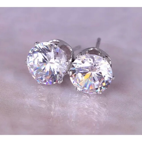 Jewelry - 💖 Hypoallergenic Stainless Steel Crystal Earrings 10mm NEW